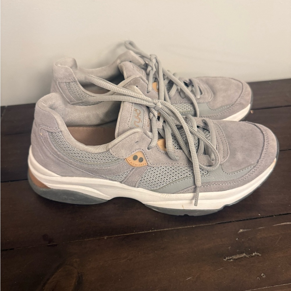 Ryka Nova Women’s Sneakers Gray Suede Mesh Comfort Walking Shoes Size 9